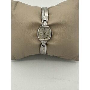 Benrus Vintage Analog Women's Watch--Silver Toned Wind UP-10K Gold Fill
